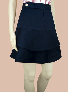 小熊家专柜款纯棉百褶裙半身裙TTSC0203F女款大摆A字裙