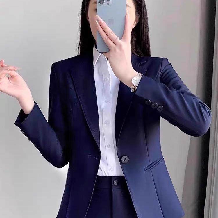 职业西装套装女士春秋高端面试正装工作服气质小个子收腰西服外套
