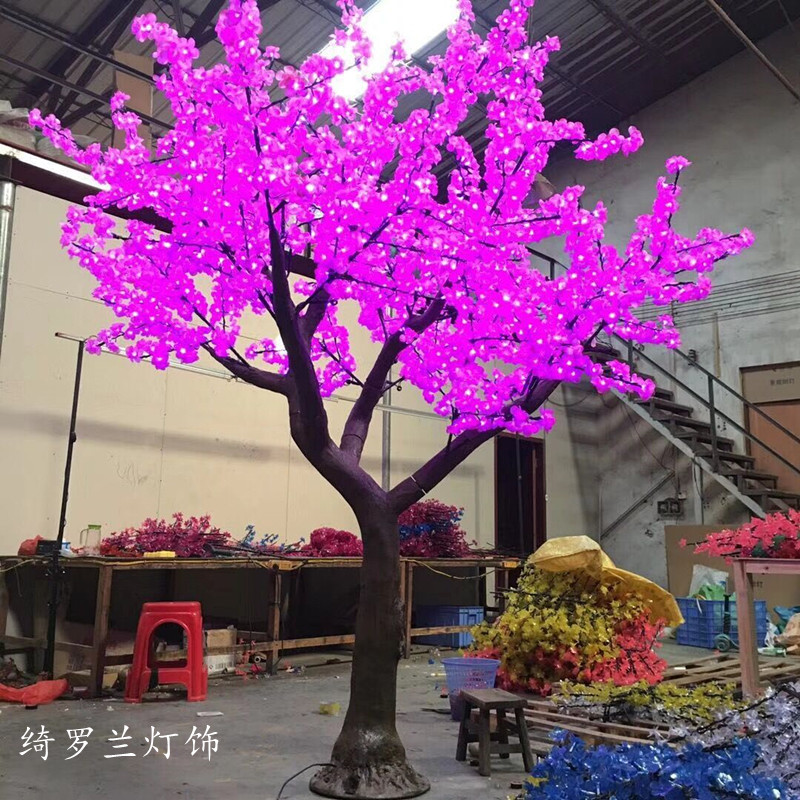 led桃花树灯仿真户外酒店工程