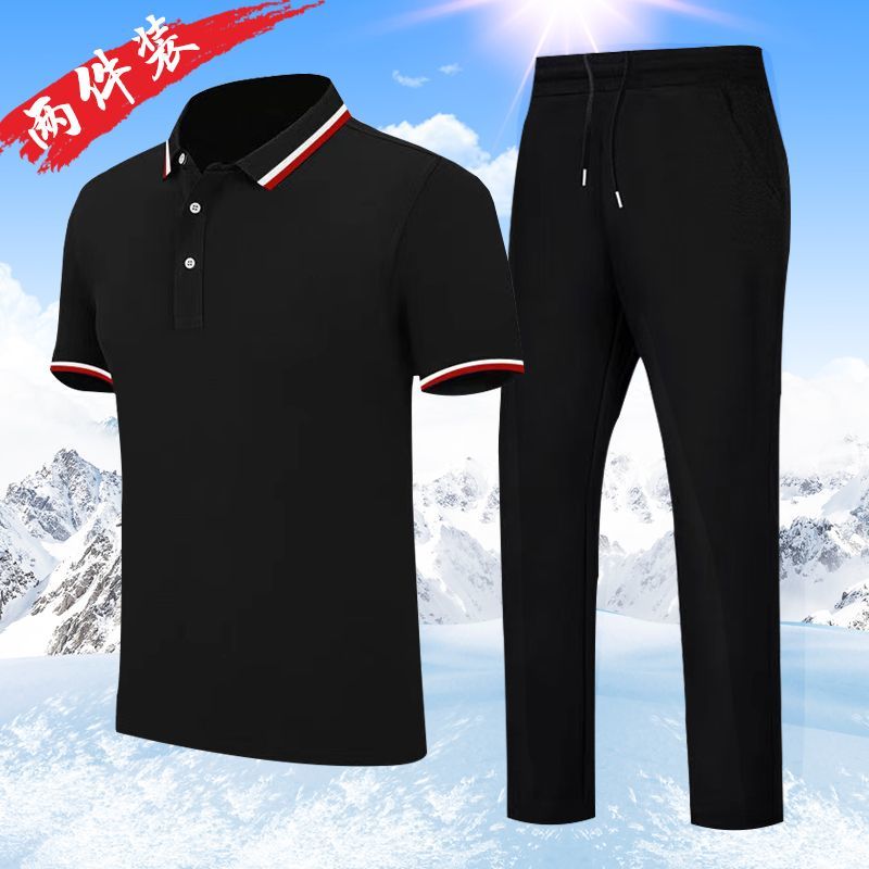 爸爸装POLO衫耐脏男士短袖t恤便宜夏季薄款透气一整套1/2件爆款