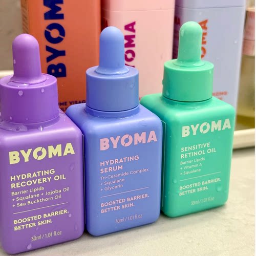 美国BYOMA保湿精华30ml 凝胶啫喱面霜牛奶水爽肤水150ml