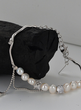 韩国时尚S925纯银巴洛克珍珠手链