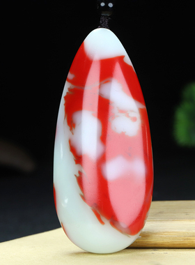 新疆和田玉把件挂件天然戈壁玉鸡血玉手把件金丝玉原石手玩件腰佩