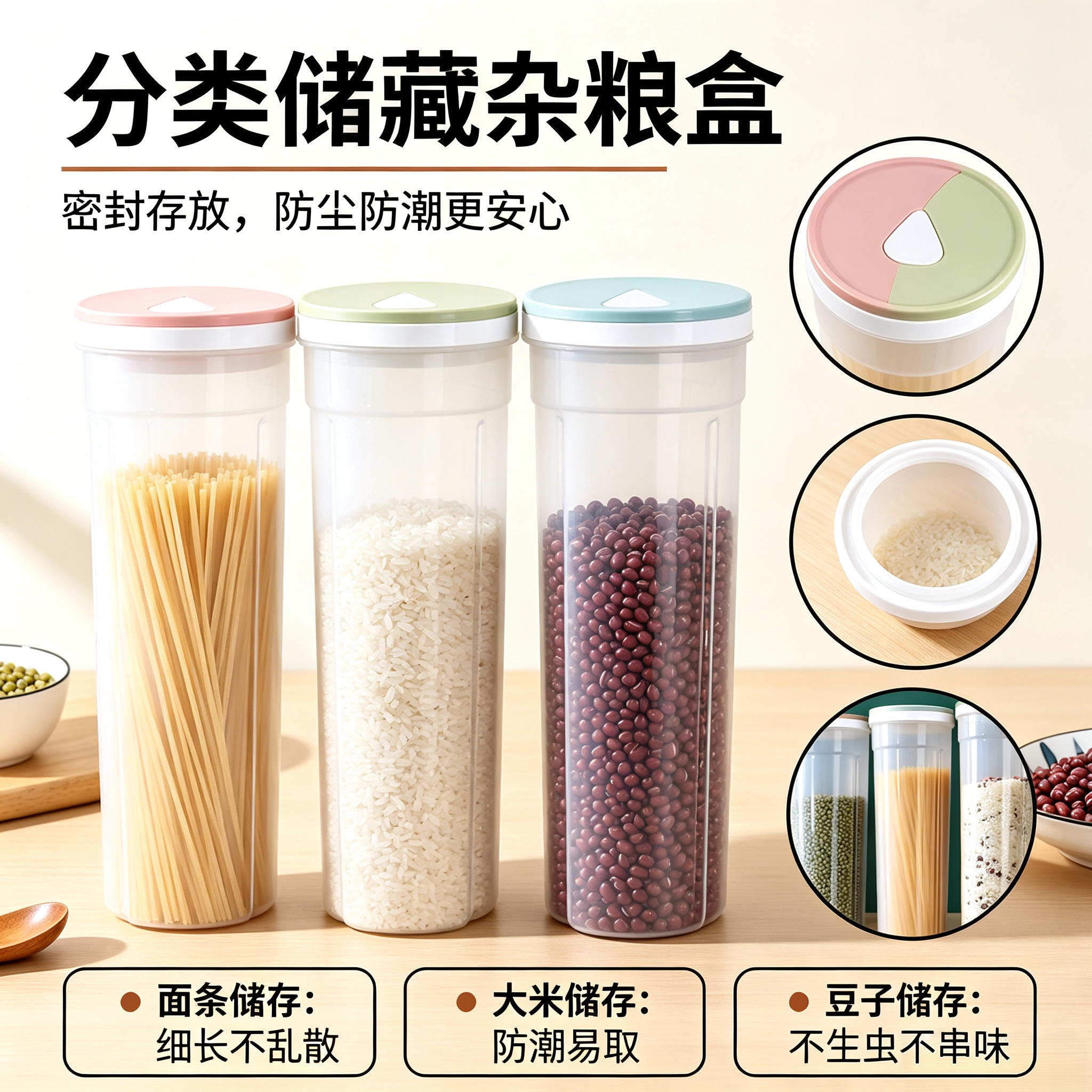 厨房透明食品级密封米面收纳罐图片