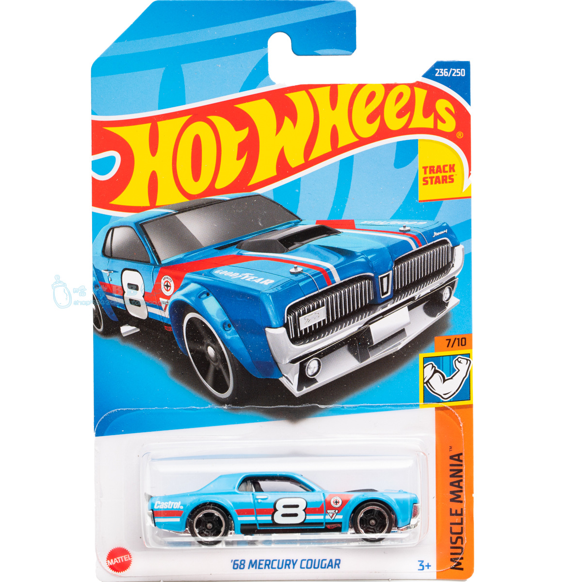 风火轮小跑车玩具模型236号 '68 MERCURY COUGAR 水星 蓝色2022P