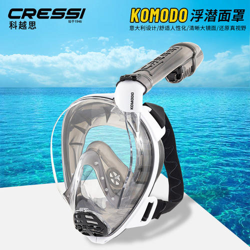 三潜社意大利CRESSI潜水全面镜浮潜面罩套装成人潜水全干式呼吸管