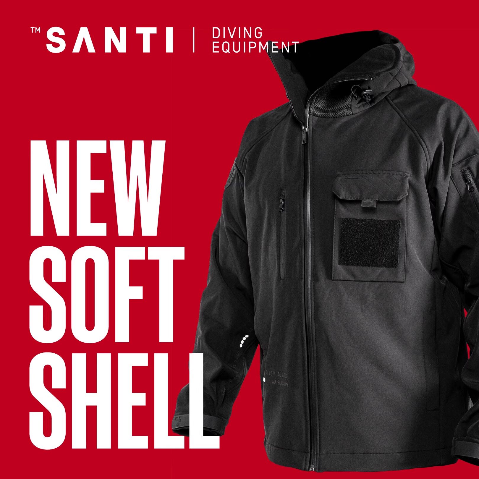 SOFTSHELL SANTI 2024新款 潜水员户外防水防寒 软壳衣 冲锋衣