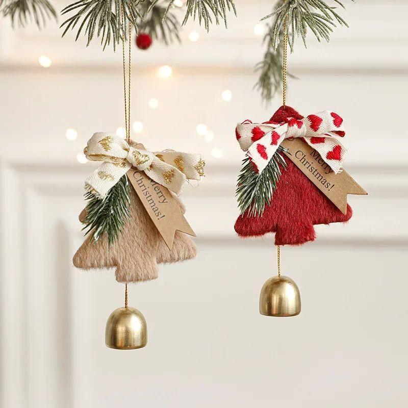 2024 Creative Plush Christmas Tree Bell Pendant Merry Christ