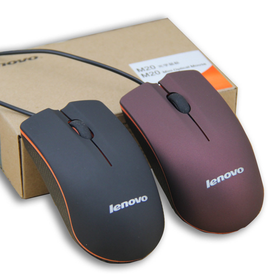 联想/lenovo有线鼠标m20家用办公usb光电笔记本台式电脑监控通用