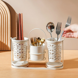 厨房陶瓷筷子筒篓桶笼多孔沥水家用创意餐具刀叉勺筷收纳架筷笼架