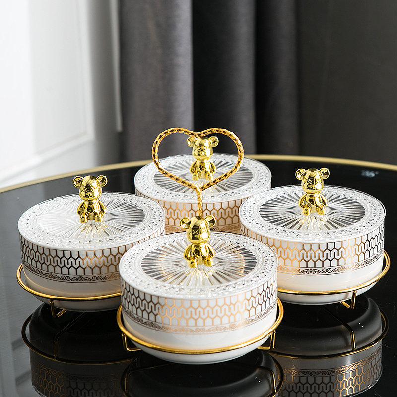 奢华家用果盘果盆果篓客厅水果糖果坚果干果碗零食收纳盒摆放盘