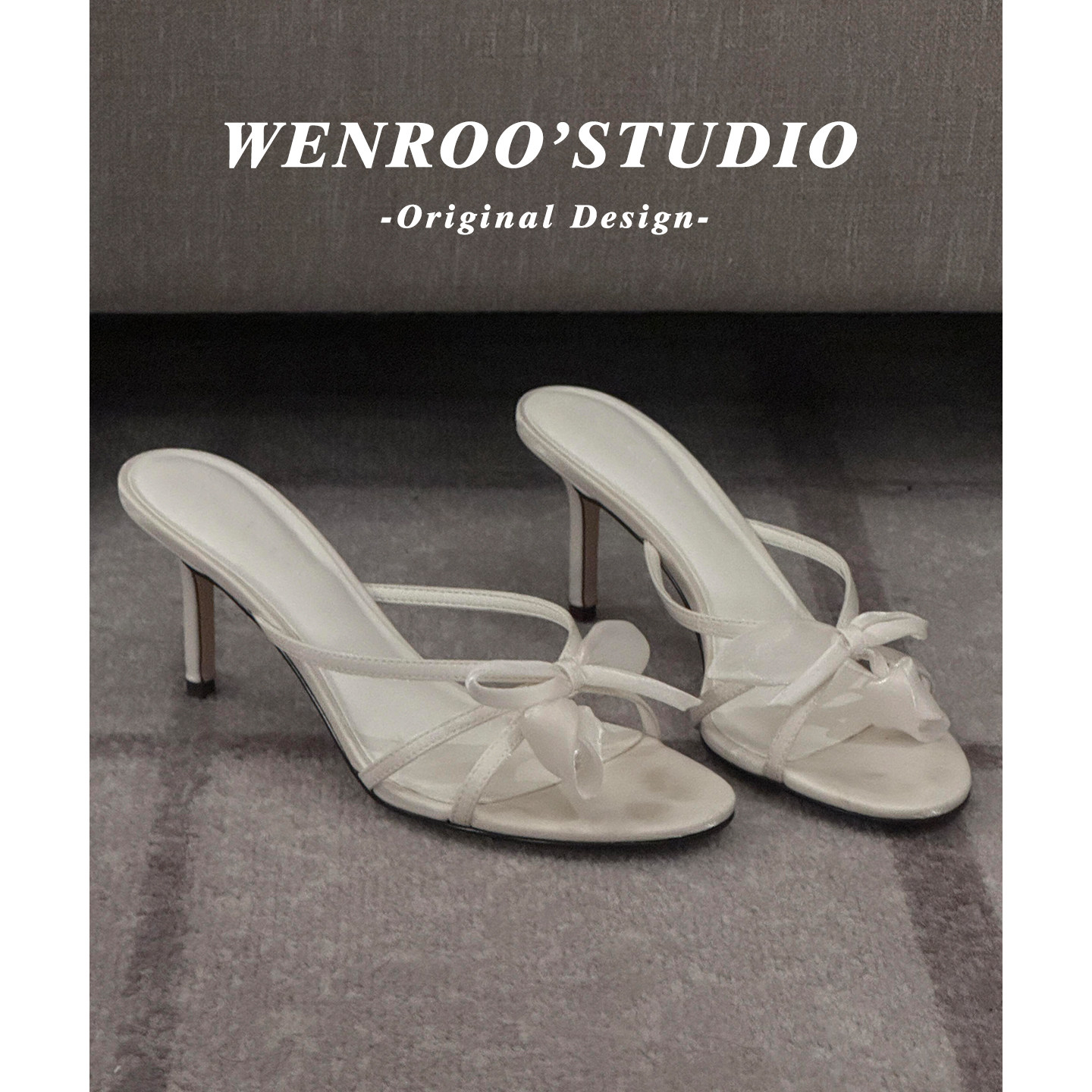 2026新款不累脚巨好看的高跟凉拖女夏外穿绝美蝴蝶结细跟露趾凉鞋