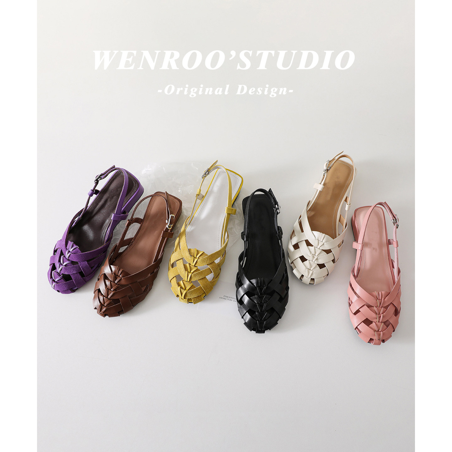 复古编织镂空猪笼鞋圆头坡跟包头凉鞋女2026夏季新款后绊带罗马鞋