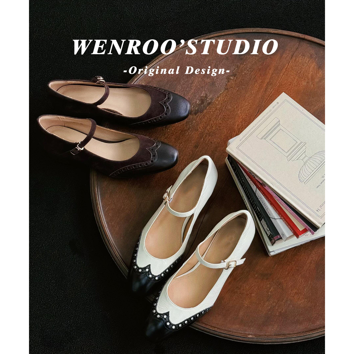 英伦风雕花扣带玛丽珍高跟鞋女2026春季新款复古黑色浅口粗跟单鞋