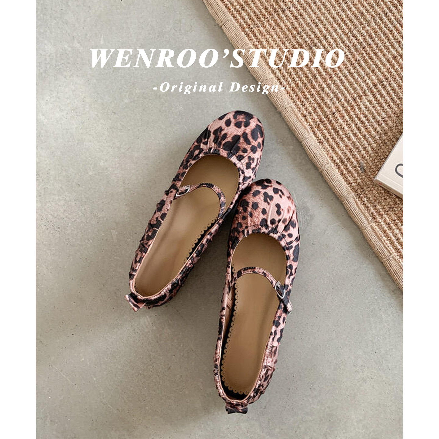 法式豹纹芭蕾风平底玛丽珍鞋女2026春季新款复古绝美浅口圆头单鞋