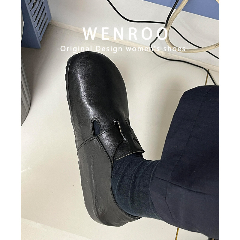 牛皮版！黑色全包内增高勃肯鞋女外穿2025新款复古风平底博肯单鞋,女鞋,勃肯鞋/软木鞋,淘宝优惠券,粉丝福利购,淘宝优惠卷