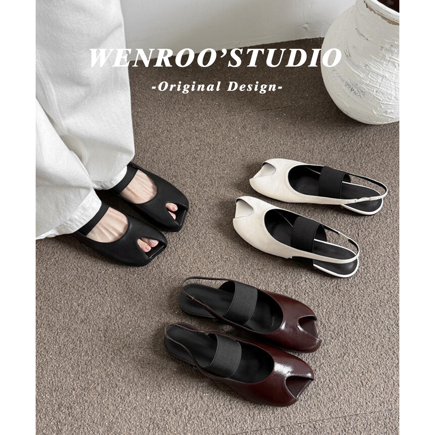 小众设计后绊带平底鱼嘴凉鞋女外穿2026夏季新款巨好看后空罗马鞋