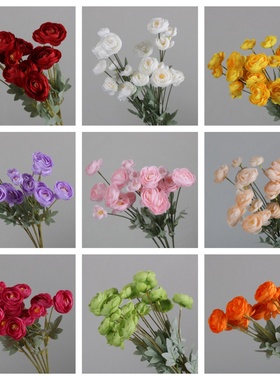 婚庆仿真绢花四头茶梅地排花路引插花婚礼堂装饰摄影道具摆件花艺