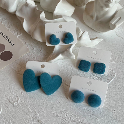 ins博主孔雀蓝925银耳钉