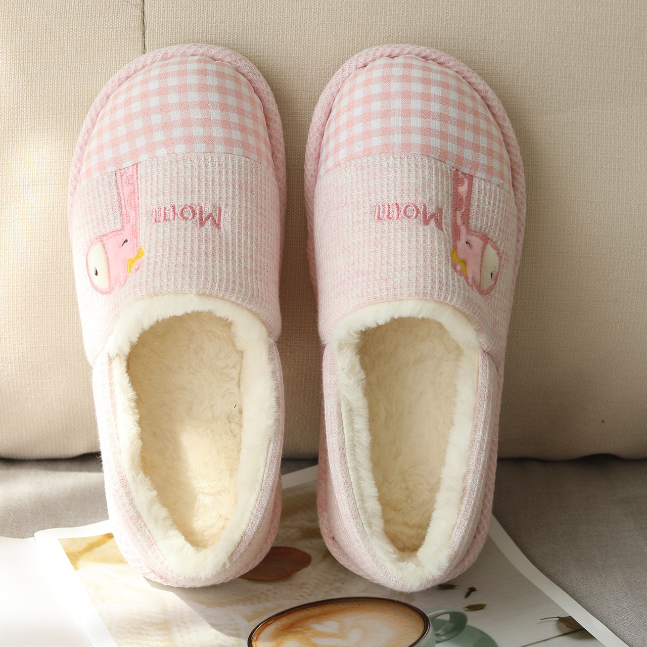 棉拖鞋女秋冬包跟加绒保暖厚底家居孕妇月子鞋冬天软底产妇产后拖,居家布艺,居家棉拖/棉鞋,淘宝优惠券,粉丝福利购,淘宝优惠卷
