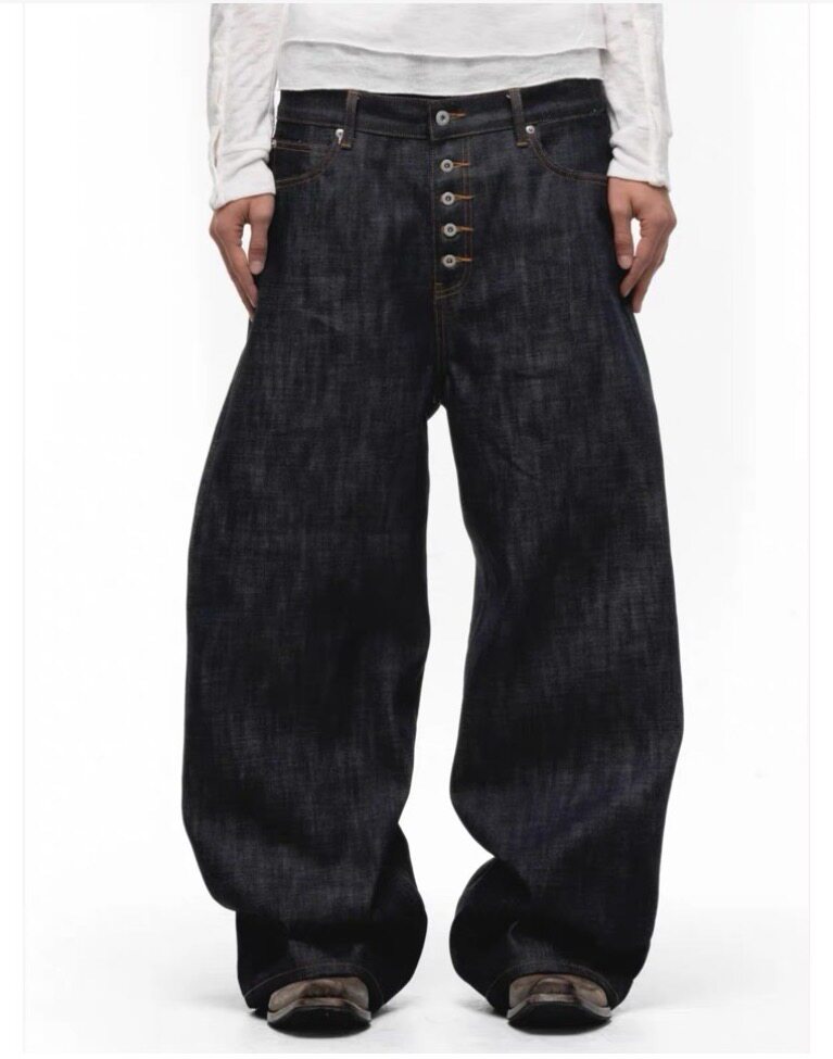 thumbnail for Nofaith studios Machete Stereo Baggy Japan Limited Original Red-Trimmed Raw Denim Jeans