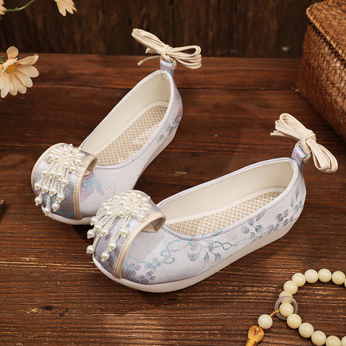 汉服鞋女明制原创绣花鞋珍珠古风