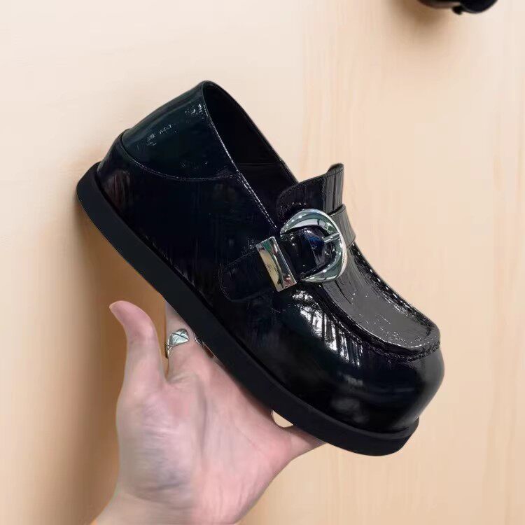 小皮鞋2026春季新款真皮女时尚百搭休闲欧货单鞋一脚蹬厚底勃肯鞋