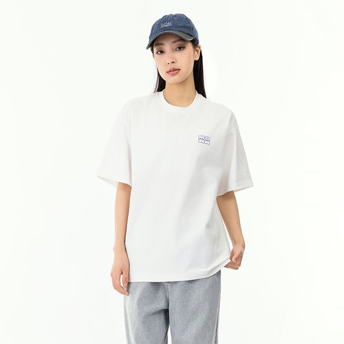 微瑕疵 介意勿拍 夏季纯色字母短袖T恤女情侣中性风百搭打底衫