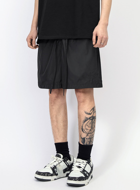 美式高街纯色梭织透气短裤休闲运动裤男夏季百搭五分裤