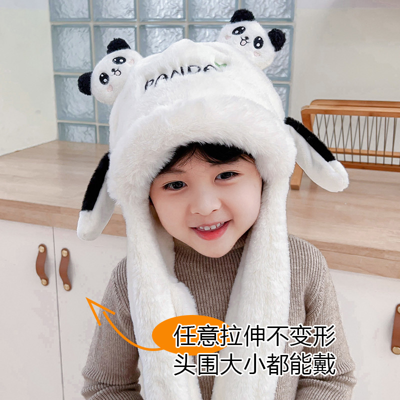 儿童帽子围巾一体冬季保暖护耳朵