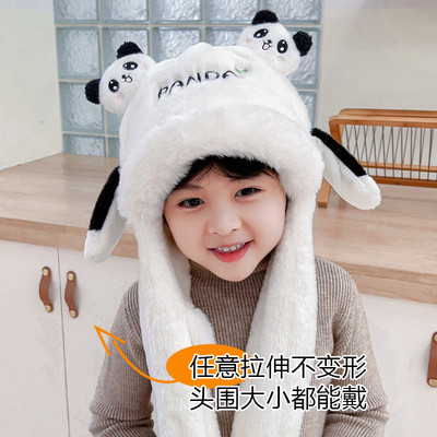 儿童帽子围巾一体冬季保暖护耳朵