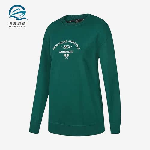 Skechers/斯凯奇正品新款女子休闲运动圆领套头卫衣P423W048-02A2