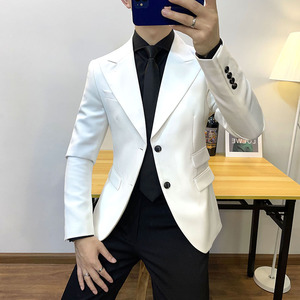 2025秋装黑色新款品质西装英伦小西服男士外套DX2215-P138图片