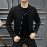 2024春装新款西装外套男立领男士黑T休闲小西服上衣DX2307-P155，男装西服，星座197