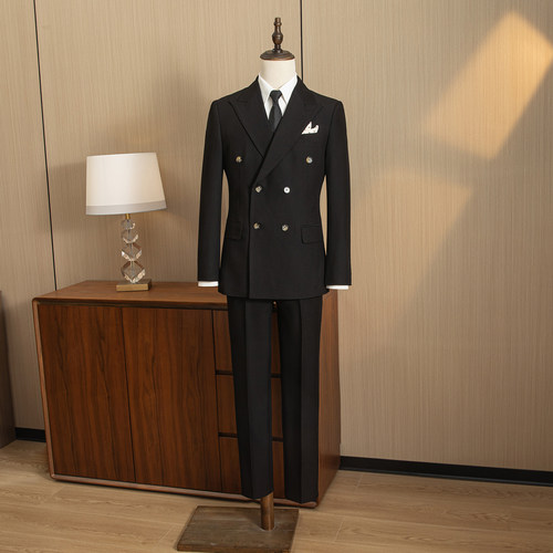 2026秋冬新款结婚礼服双排扣西装男套装三件套正装LJTE288-P235