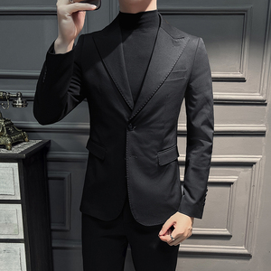 2025春装新款西装高品质西装潮西服男套装商务二件套LJT2218-P215图片