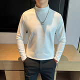 双面绒德绒长袖t恤男士半高领内搭弹力咖啡体恤打底衫CT6617-P40，男装T恤，星座197