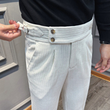 秋冬雪尼尔加厚保暖那不勒斯西裤通勤西装长裤黑色XK2405-P85，男装西服套装，星座197