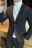 2025春秋新款华夫格西装男士格子西服黑色外套DX6613-P155，男装西服套装，星座197