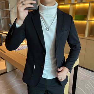 2025高品质华夫格西装男士格子西服墨绿色外套DX6613-P155
