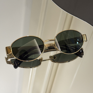 凯家老钱风高级感复古金属圆框墨镜LISA同款时尚松弛感太阳眼镜潮