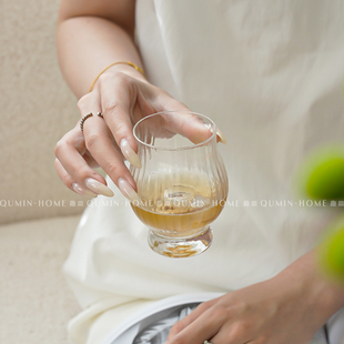 趣皿日式 风玻璃酒杯若纹杯威士忌洋酒杯家用自制鸡尾酒杯冷饮杯子