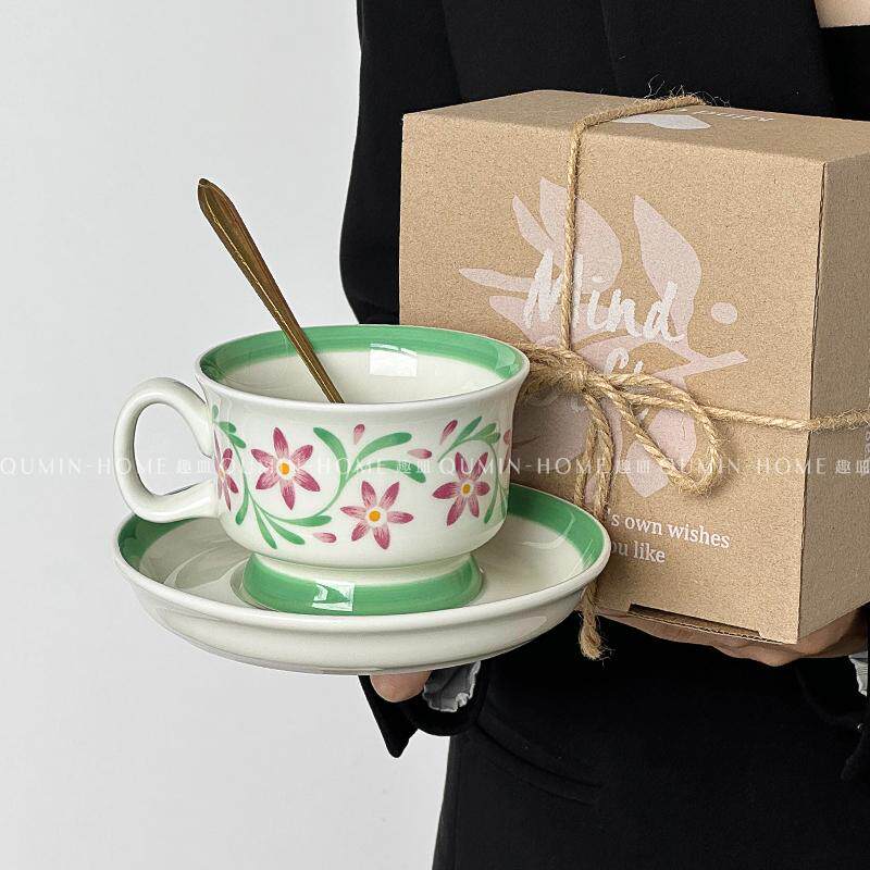 家用高颜值下午茶复古拉花杯子