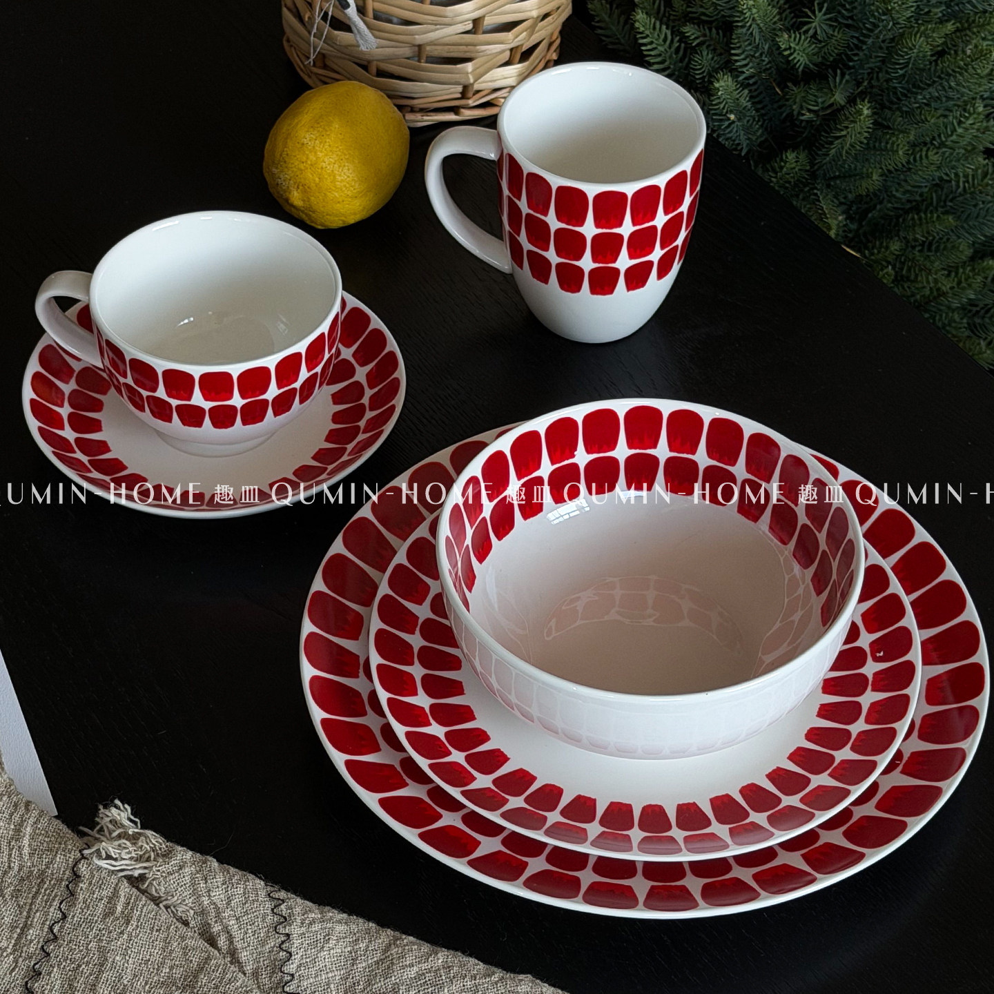趣皿北欧风马克杯情侣对杯咖啡杯碟碗盘勺子陶瓷餐具点心盘子饭碗,餐饮具,盘,淘宝优惠券,粉丝福利购,淘宝优惠卷
