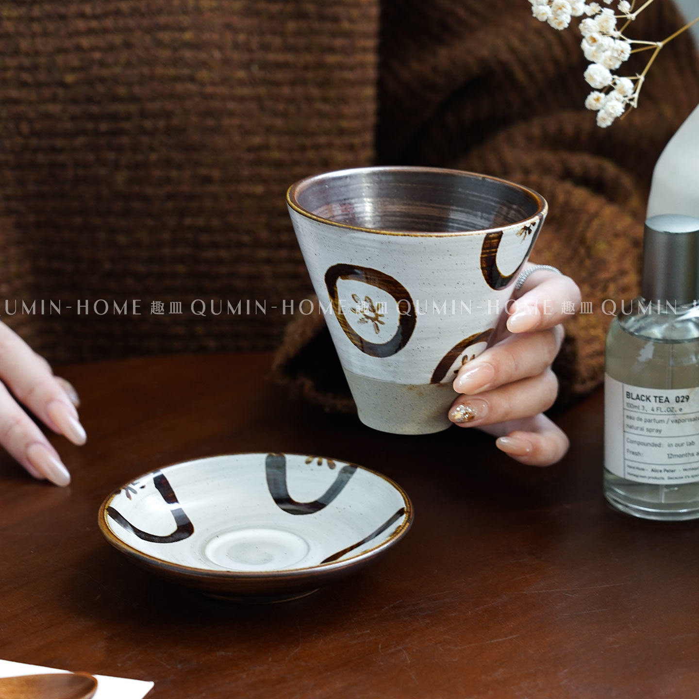 趣皿复古陶瓷咖啡杯碟套装手握杯子家用下午茶杯拿铁杯拉花杯水杯,餐饮具,咖啡杯,淘宝优惠券,粉丝福利购,淘宝优惠卷