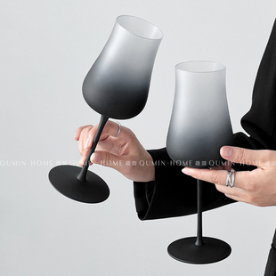 趣皿ins风渐变灰玻璃红酒杯高脚香槟杯子家用轻奢高档葡萄酒酒杯