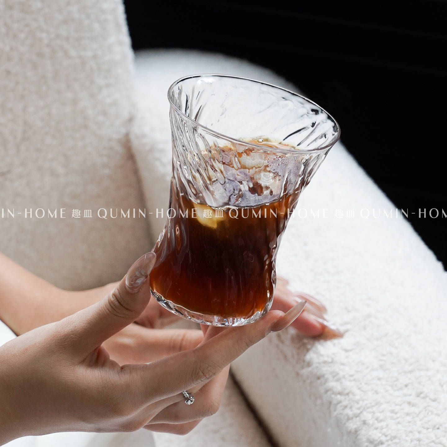 趣皿小众设计玻璃果汁杯冷饮杯鸡尾酒杯高颜值饮品咖啡杯调酒杯子