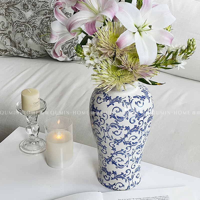 敞口艺术花瓶蓝钩藤复古田园风