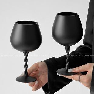 趣皿复古红酒杯创意葡萄酒杯ins风扭挺高脚杯精致香槟杯玻璃杯子