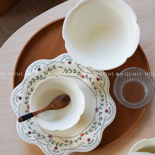 趣皿法式陶瓷餐具套装高颜值汤碗餐盘家用碗碟勺子甜品盘乔迁礼物